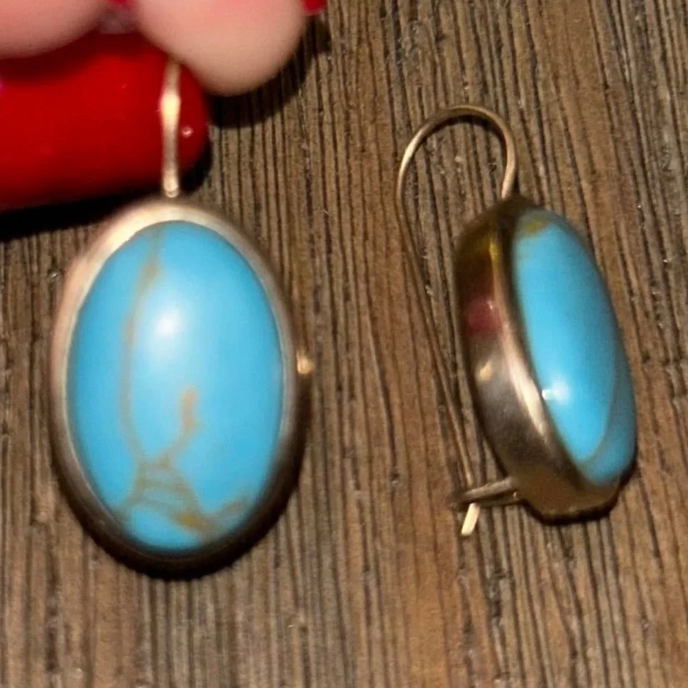 Monet Turquoise Silver tone Fashion Earrings